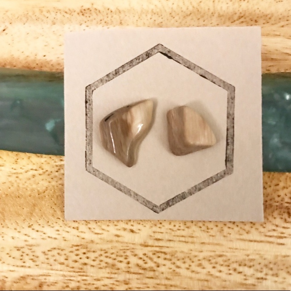 Stone stud earrings.